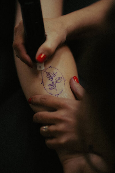 Expertly crafted line-work tattoo designed by a fine-line specialist in a luxury Pittsburgh studio.