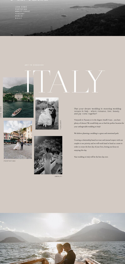Italy About - Garden of Muses Showit Website Template