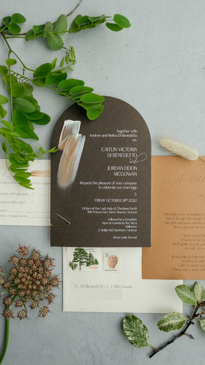 Pink elegant minimalist classic wedding invitation