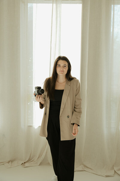 woman smiling into the distance