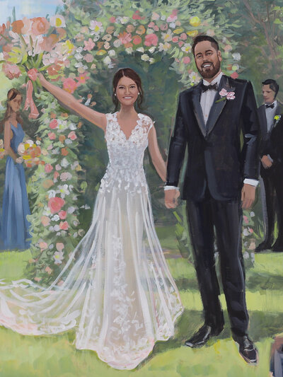 Live Wedding Painting by Ben Keys | Megan and Connor, The Clifton, Charlottesville, VA, detail