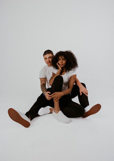 Interracial Studio Couple's Session in Stapleton Colorado