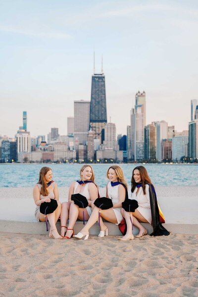 Cap and gown photos at UChicago