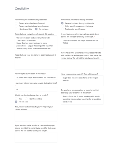 Animated GIF of client onboarding questionnaire for done-for-you Instagram content