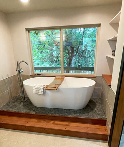 Newly remodelled luxury bathroom by Bellingham Home Remodel Company