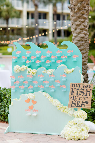 Wave & Bubble Escort Card Display 