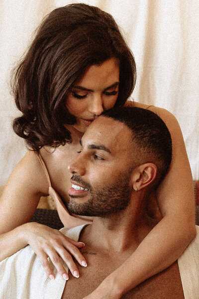 Couple on wedding morning