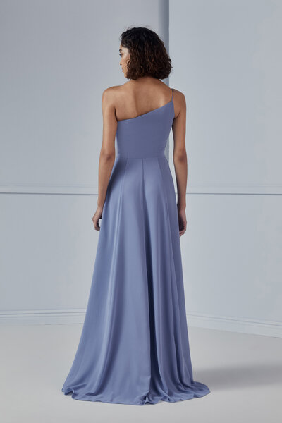 Bridesmaids + CHIARA + GB159F + One shoulder + Circle skirt + Side slit + Flat Chiffon + Back