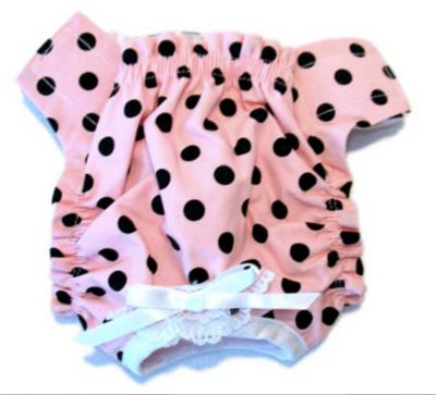 Pink and Black Polka Dot Panties $15.00