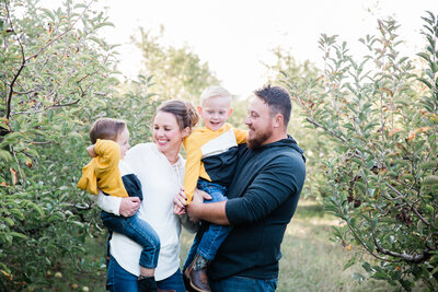 family walking at the apple farm in Cleveland, Tennessee