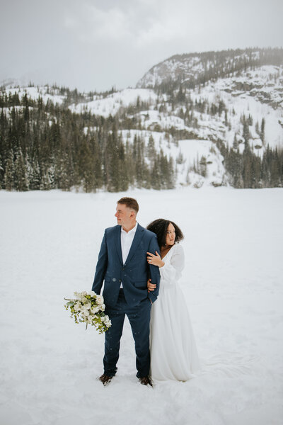 couple kissing each other during elopement