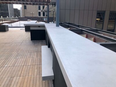 Outdoor countertops on rooftop patio for upscale restaurant
