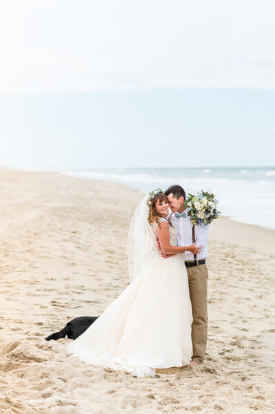bride's shoes on the sand