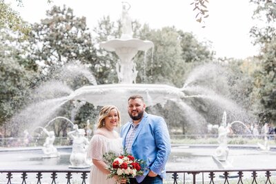 Jaclyn + Jacob elopement at Forsyth Park, under the oaks- The Savannah Elopement Package, Flowers by Ivory and Beau