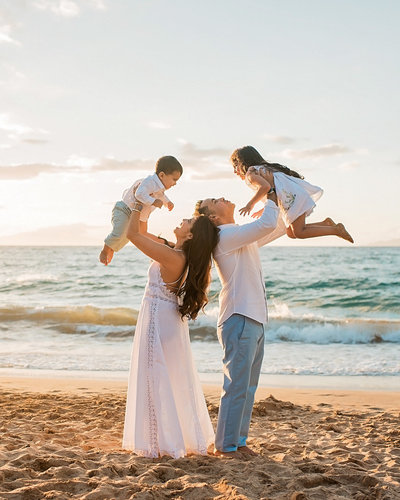 Light filled, beautiful Makena Maui family beach session by the best Maui photographers.