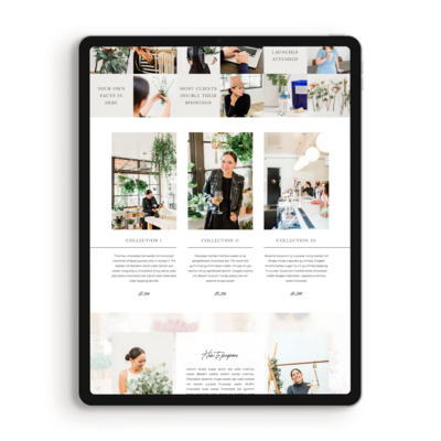 Showit Experience Page Templates for Photographers