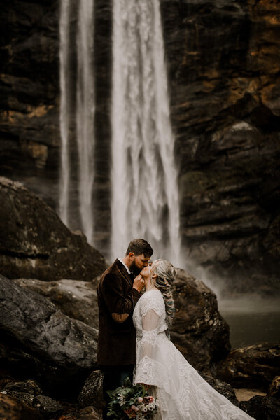 Wedding Photos beside Toccoa Falls