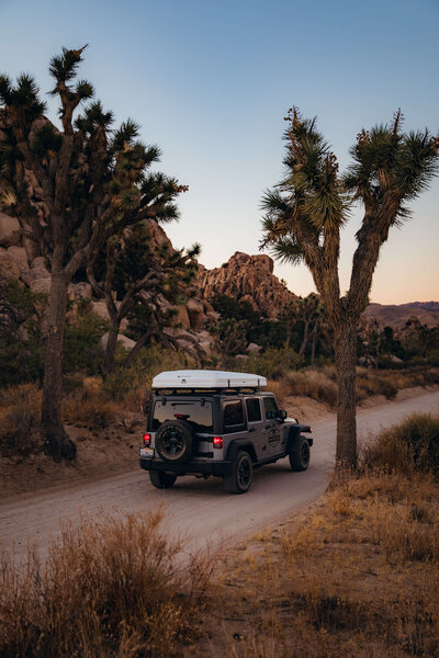 Rented 4x4 Jeep in desert