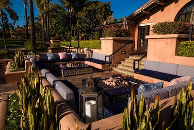 Outside seating area at the Rancho Valencia Resort, San Diego wedding venue