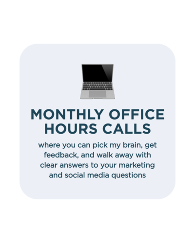 Florida Social Butterfly Monthly Office Hours with laptop emoji for social media membership