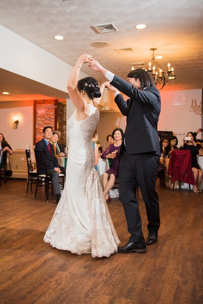 Couple dancing at wedding reception