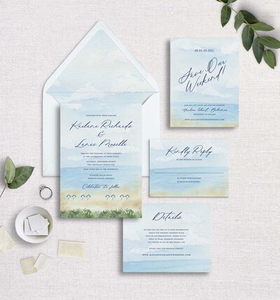 tropical destination wedding invitations
