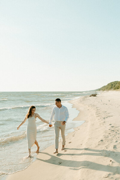 Engagement Session at P.J. Hoffmaster State Park in Muskegon, Michigan