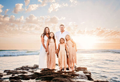 Encinitas family photography session on the beach at sunset