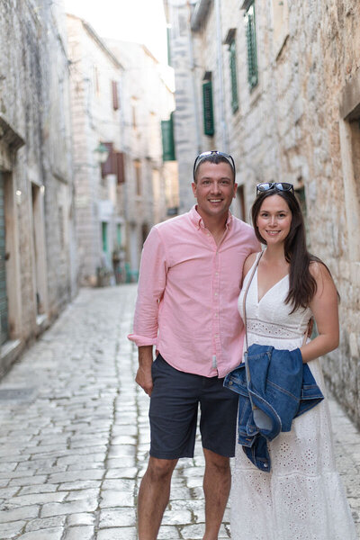 Business Coach for Photographers, Cassie Schmidt with her husband in Croatia.