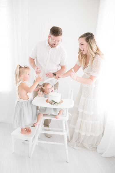 one year studio family session in austin