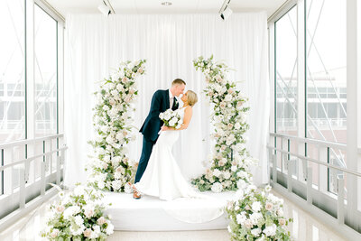 FLORAL BACKDROP CEREMONY WEDDING ARCH BEAUTIFUL PINK AND WHITE FLOWERS