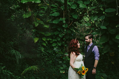Quirky Couple Eloping in Asheville, NC