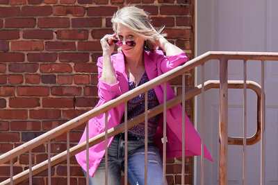 Hot Pink Jacket in Branding Photography Captured by Cristie  Media Co.