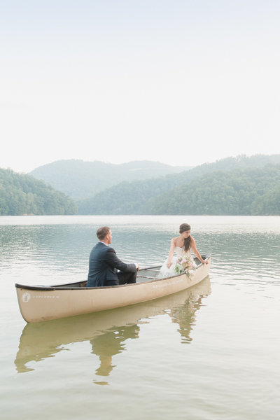 Castle Ladyhawke NC Mountain Bride and Groom in a Canoe