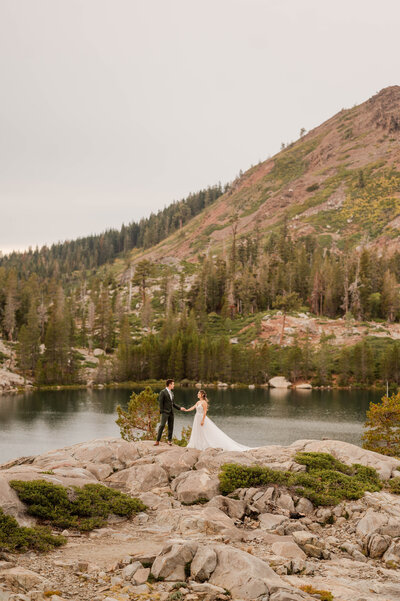 A couple getting married at Lavender Ridge in Reno, Nevada
