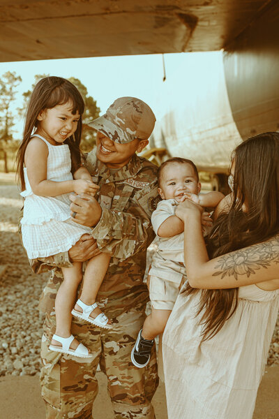 Intimate family session at Dyess Air Force Base