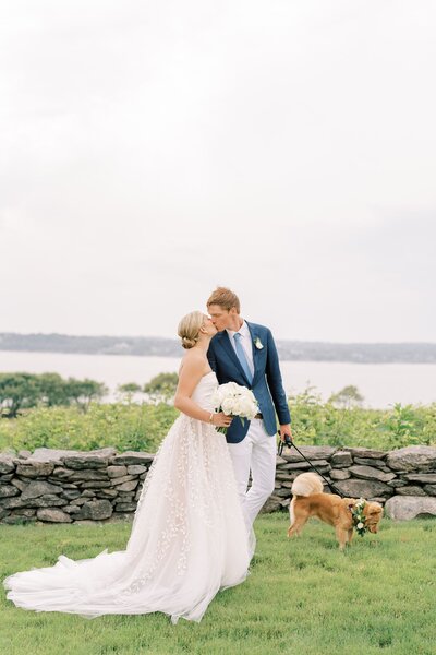 Julia and Alex's preppy blue and whtie wedding