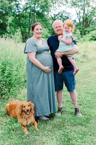 family of three is about to become a family of 4 plus their pup.  Pittsburgh PA Maternity Photographer