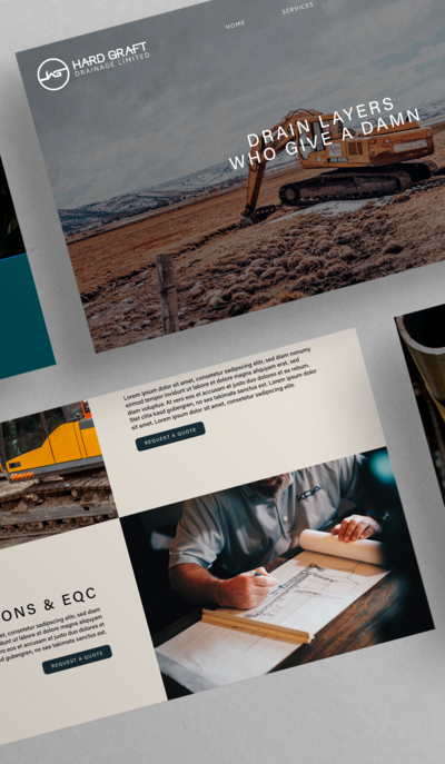 Hard Graft Drainage company website design mock up