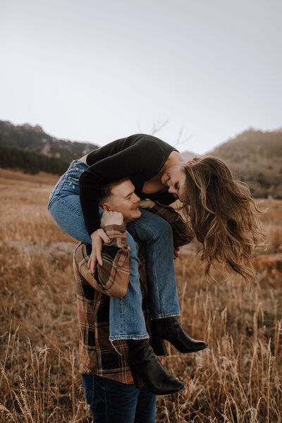 playful couples session in boulder colorado