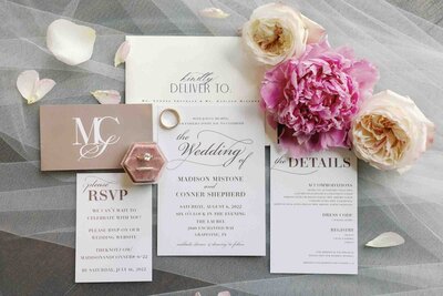 wedding stationery with florals