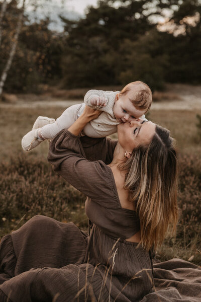 Motherhood shoot op de Kalmthoutse Heide