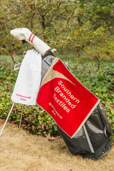 Custom Towels on a Golf Bag