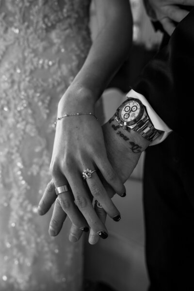 bride and groom close up of hands by Wedding photographer atlanta ga
