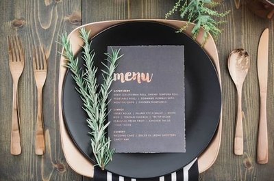 wedding place setting with menu
