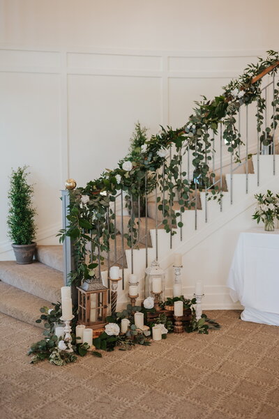Decorated staircase for wedding