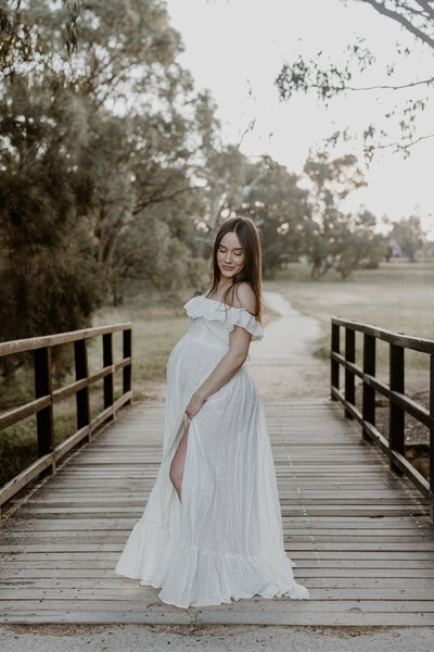 Beach maternity session at Mulaloo golden hour