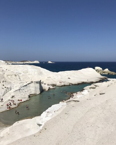 white cliffs next to ocean