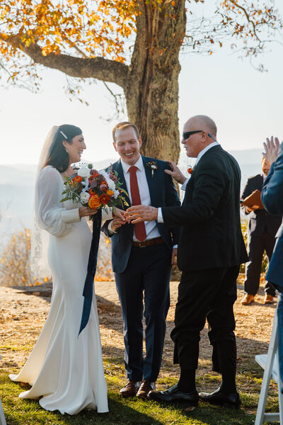Elopement with guests in Asheville, North Carolina.