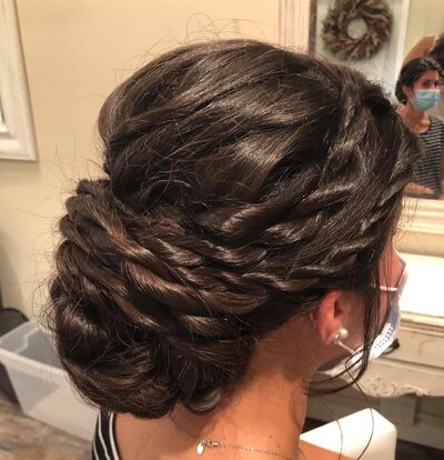 bridal or bridesmaid hairstyle back view